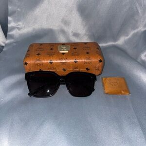 MCM Black Sunglasses with Tan Case